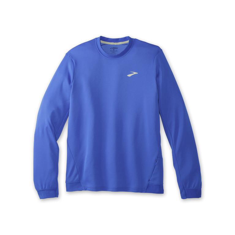 Brooks Run Within Crew Long Sleeve Running Shirt - Men's - Bluetiful (41753-WSXJ)